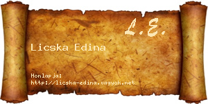 Licska Edina névjegykártya
